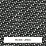 Estor enrollable Comfort 1% de apertura - muestra color blanco/carbón