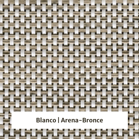 Estor enrollable screen 5% de apertura - muestra color blanco/arena-bronce